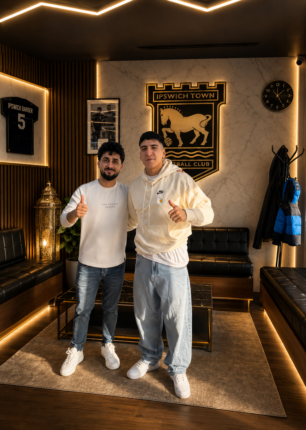 Ipswich Barber with a guest at the shop